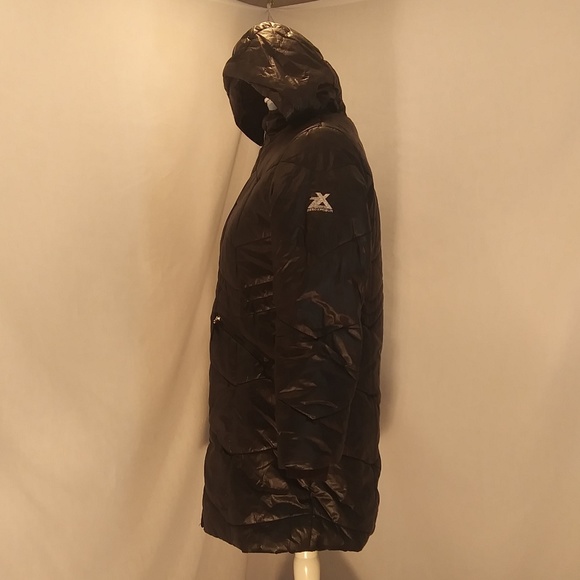 ZeroXposur Long Black Hooded Puffer Coat - Picture 3 of 7